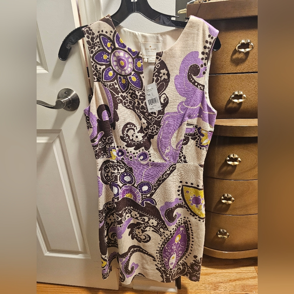 Kate Spade Purple and Brown Sleeveless Dress
